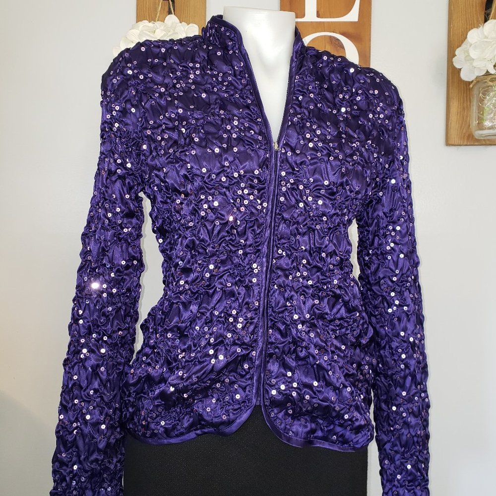 JBS Vintage Sequin Pucker Detail Jacket